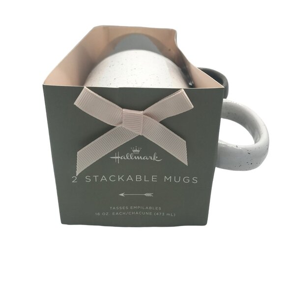 Hallmark Couples Stacking Coffee Mugs Set of 2 Husband Wife Pair - Picture 3 of 5